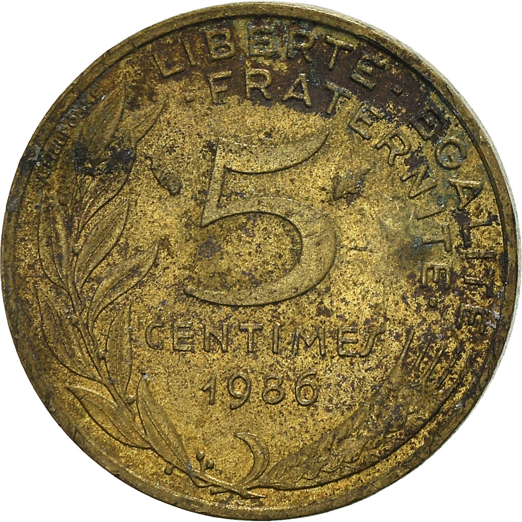 Coin, France, 5 Centimes, 1986