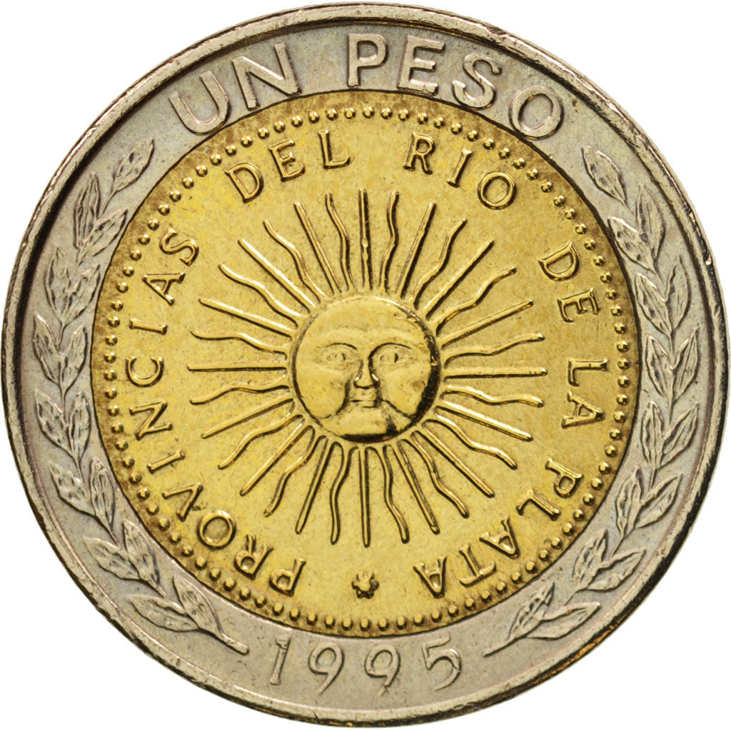 Argentina, Peso, 1995, MS(60-62), Bi-Metallic, KM:112.1