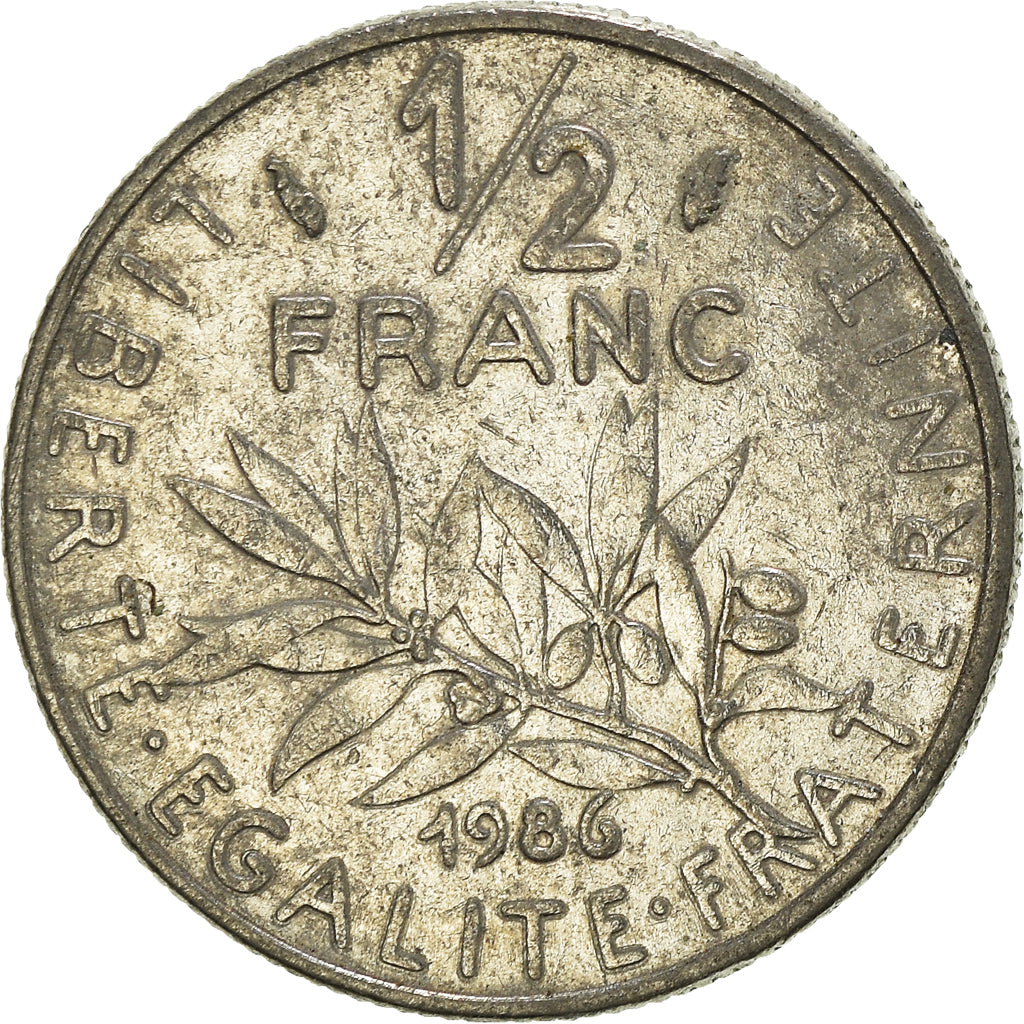 Münze, Frankreich, 1/2 Franc, 1986