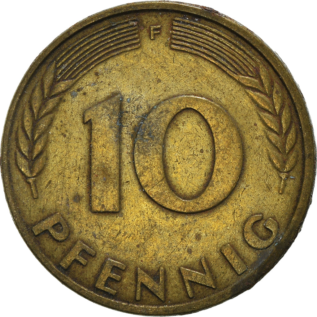 Moeda, ALEMANHA - REPÚBLICA FEDERAL, 10 Pfennig, 1950