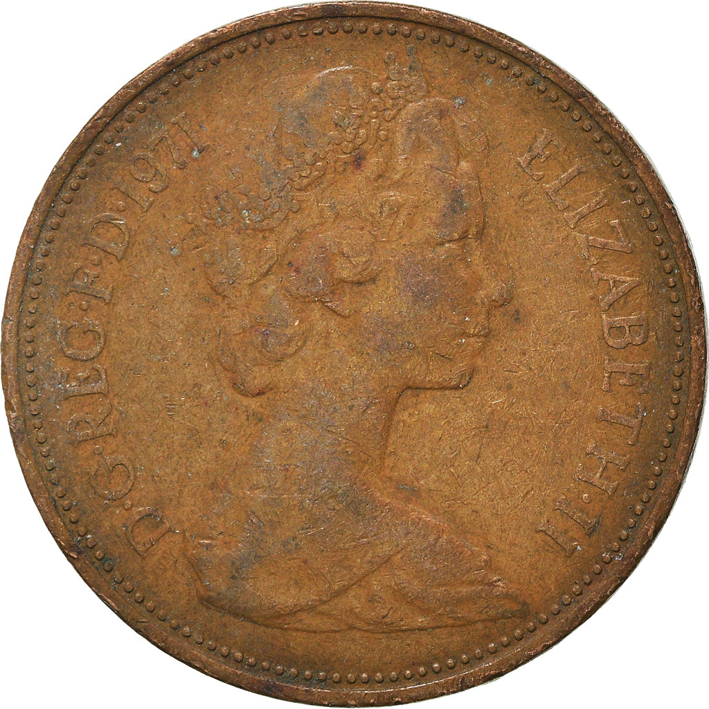 Coin, Great Britain, 2 New Pence, 1971