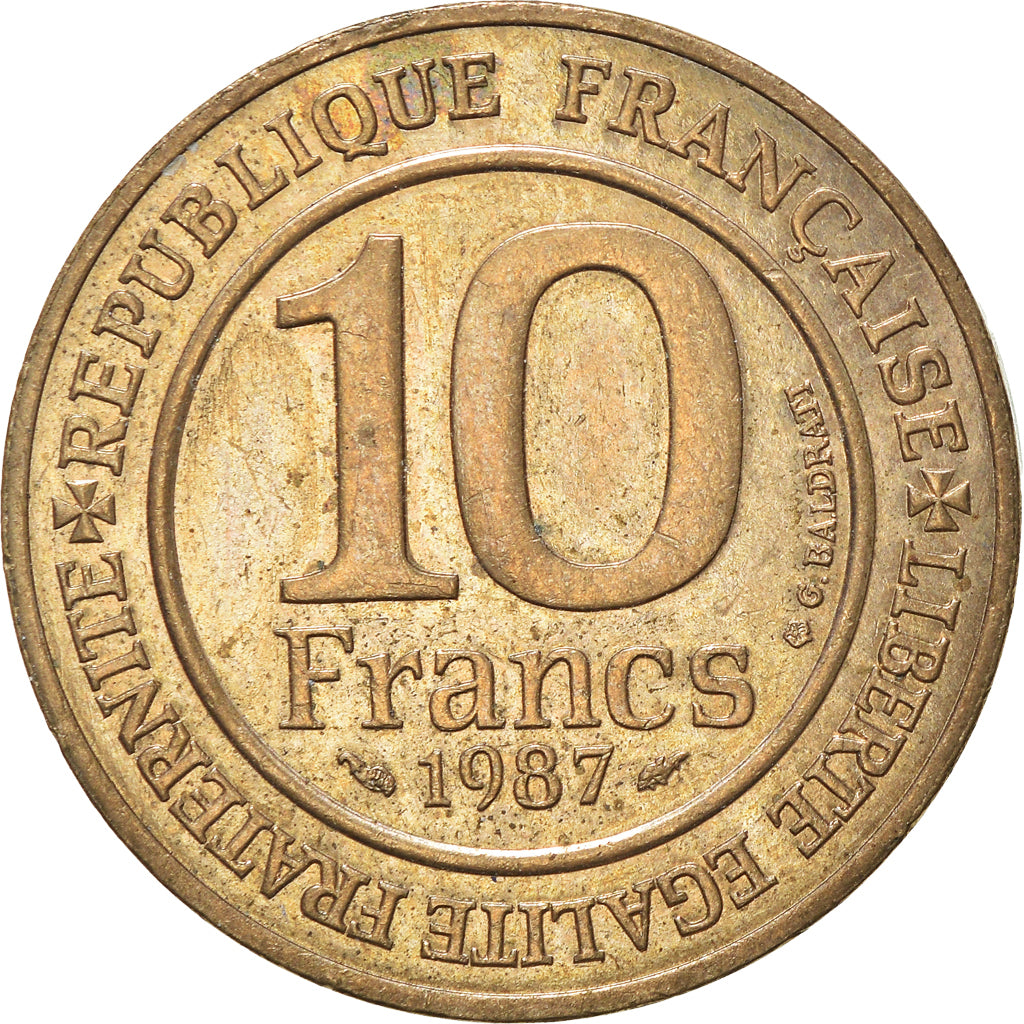 Munten, Frankrijk, 10 Francs, 1987