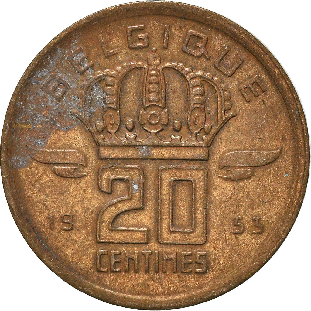 Moneta, Belgio, 20 Centimes, 1953