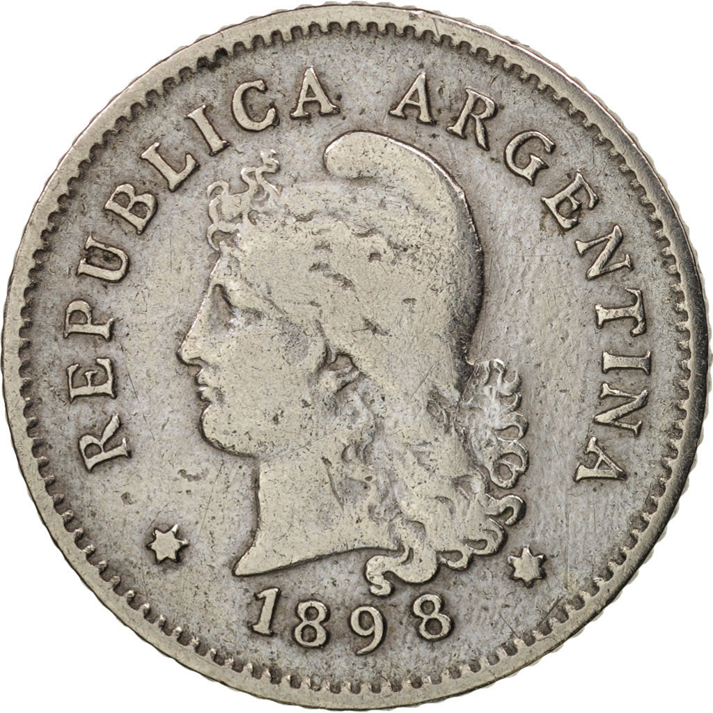 Argentina, 10 Centavos, 1898, VF(30-35), Copper-nickel, KM:35