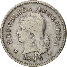 Argentine, 10 Centavos, 1898, TB+, Copper-nickel, KM:35