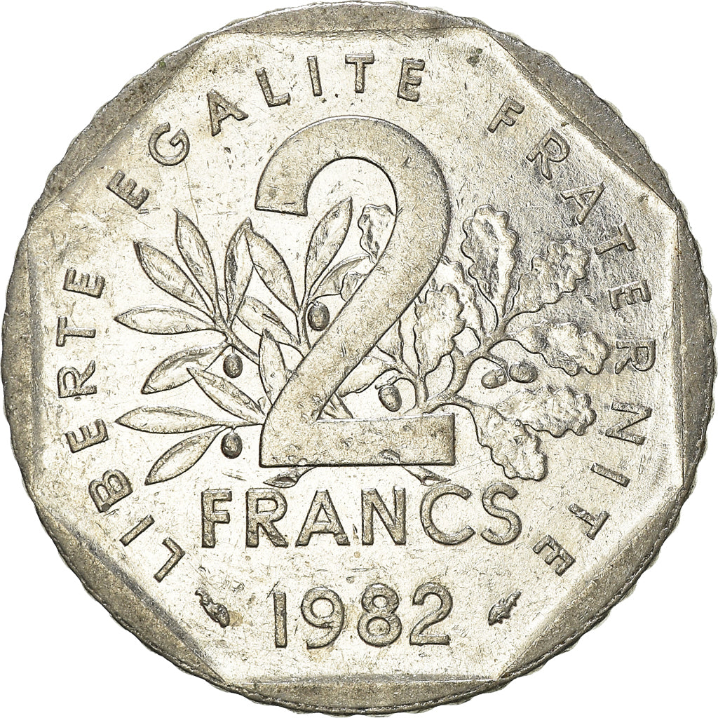 Moeda, França, 2 Francs, 1982