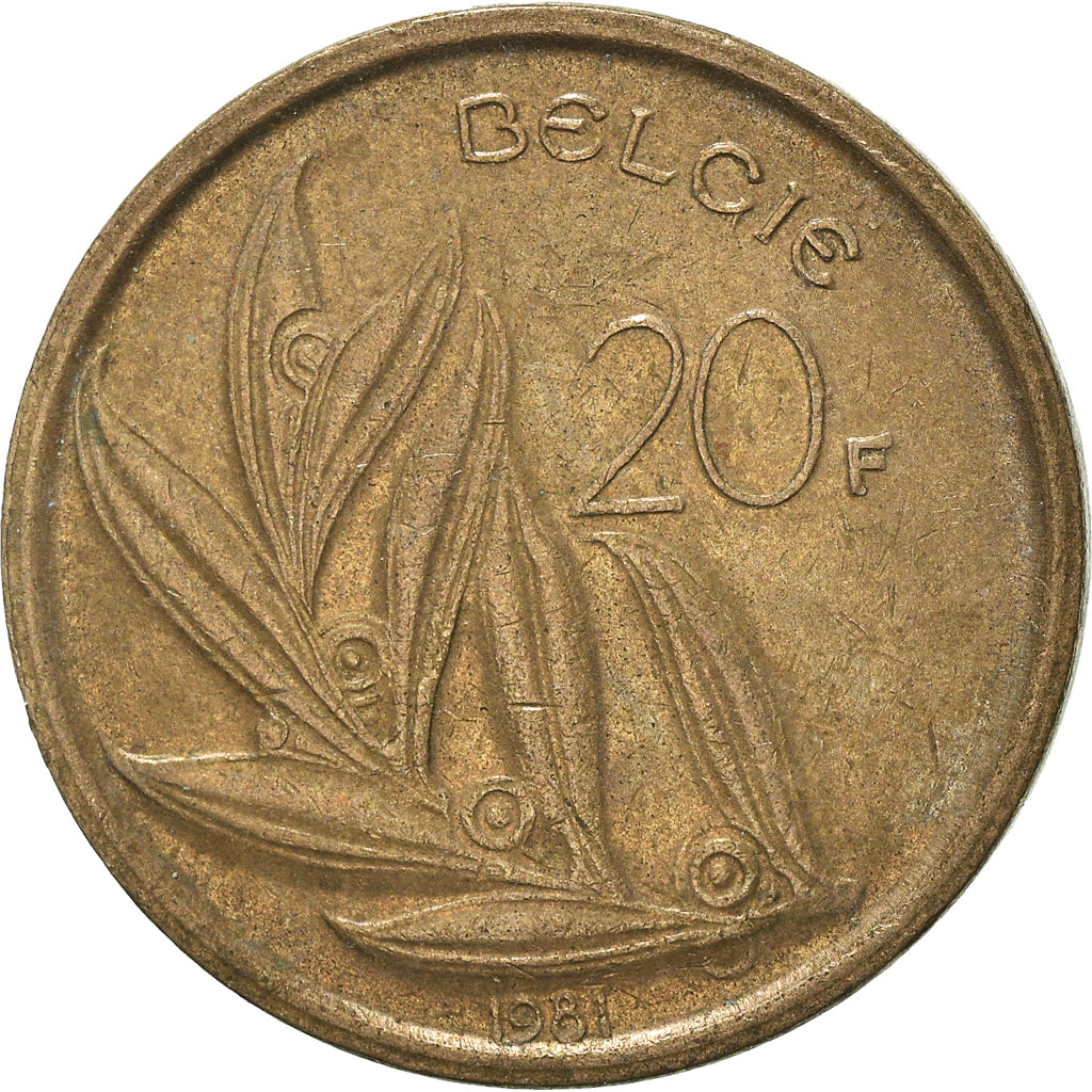 Münze, Belgien, 20 Francs, 20 Frank, 1981