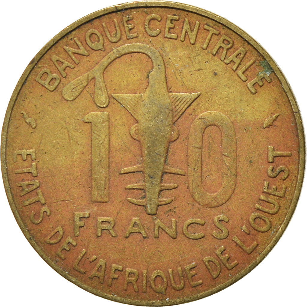 Münze, West African States, 10 Francs, 1976
