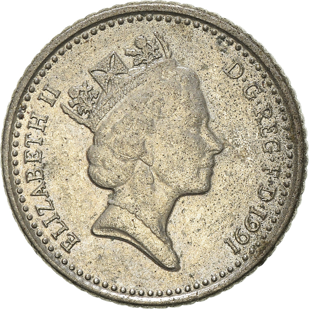 Moneda, Gran Bretaña, 5 Pence, 1991