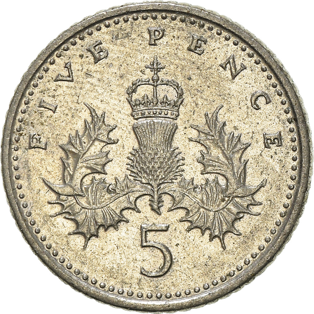 Moneda, Gran Bretaña, 5 Pence, 1991