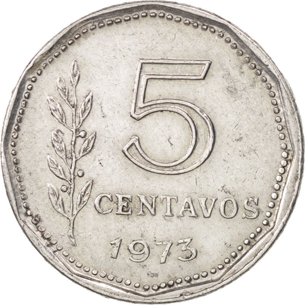 Coin, Argentina, 5 Centavos, 1973, EF(40-45), Aluminum, KM:65