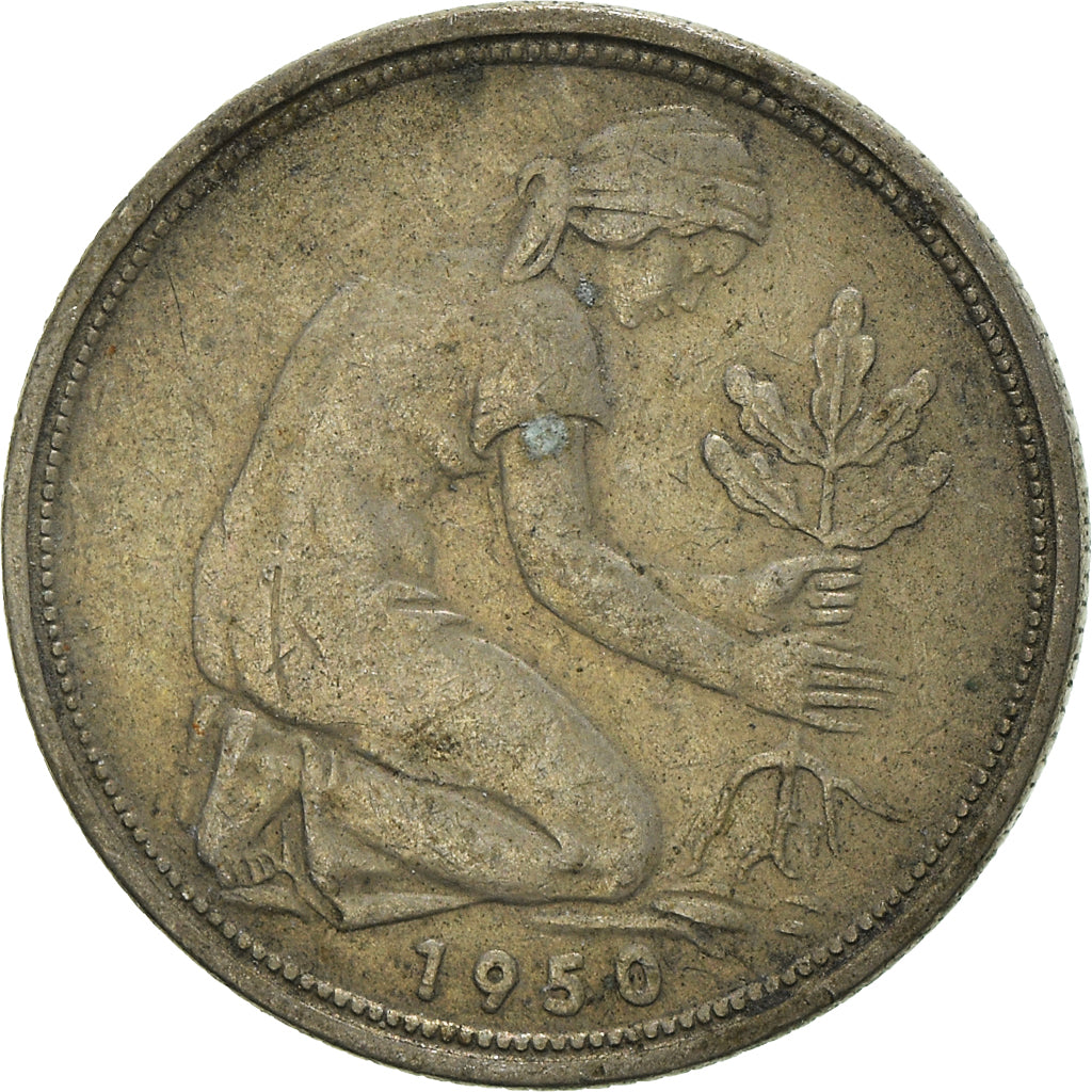 Moneta, Niemcy - RFN, 50 Pfennig, 1950