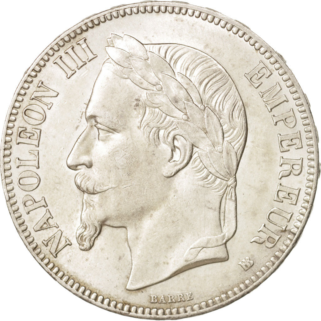 Moneta, Francia, Napoléon III, 5 Francs, 1868, Strasbourg, SPL-, Argento