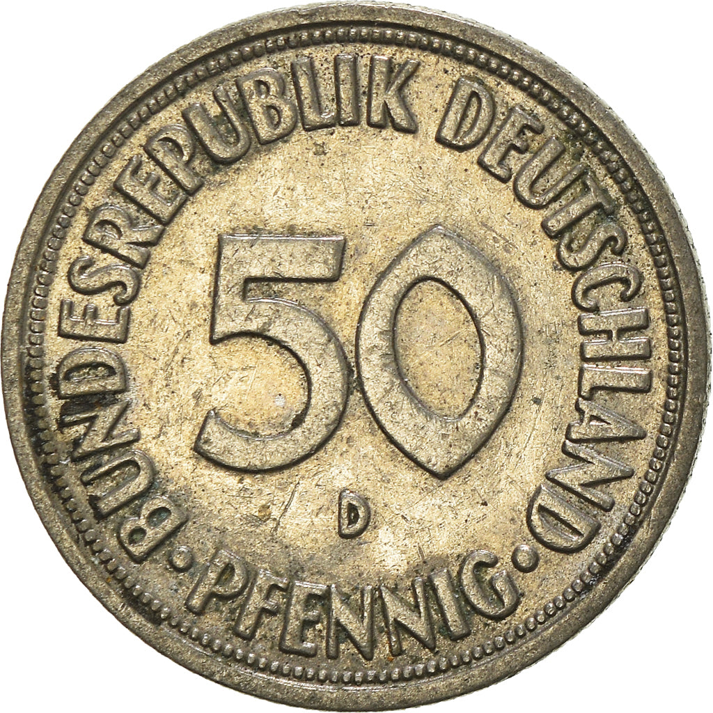 Moneta, GERMANIA - REPUBBLICA FEDERALE, 50 Pfennig, 1950