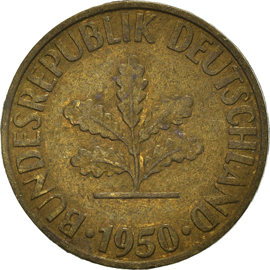 Moneda, ALEMANIA - REPÚBLICA FEDERAL, 10 Pfennig, 1950
