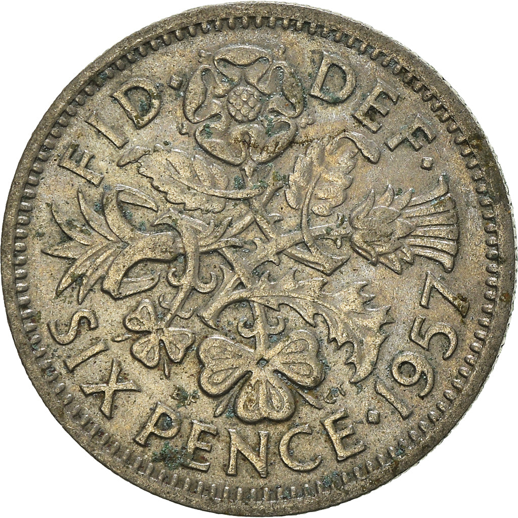 Monnaie, Grande-Bretagne, 6 Pence, 1957