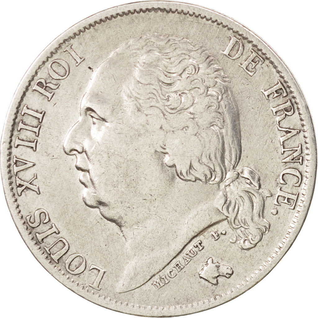 France, Louis XVIII, Franc, 1824, Paris, TTB, Argent, KM:709.1