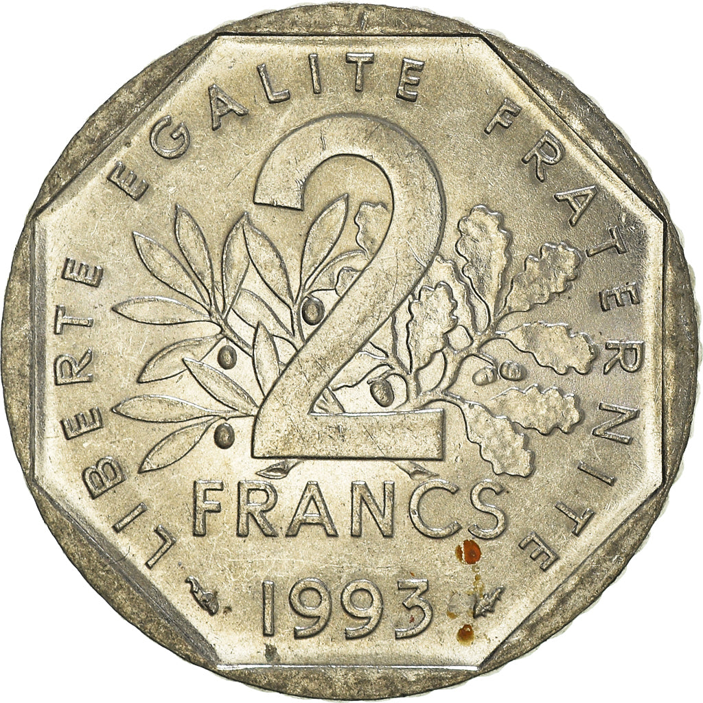 Coin, France, 2 Francs, 1993