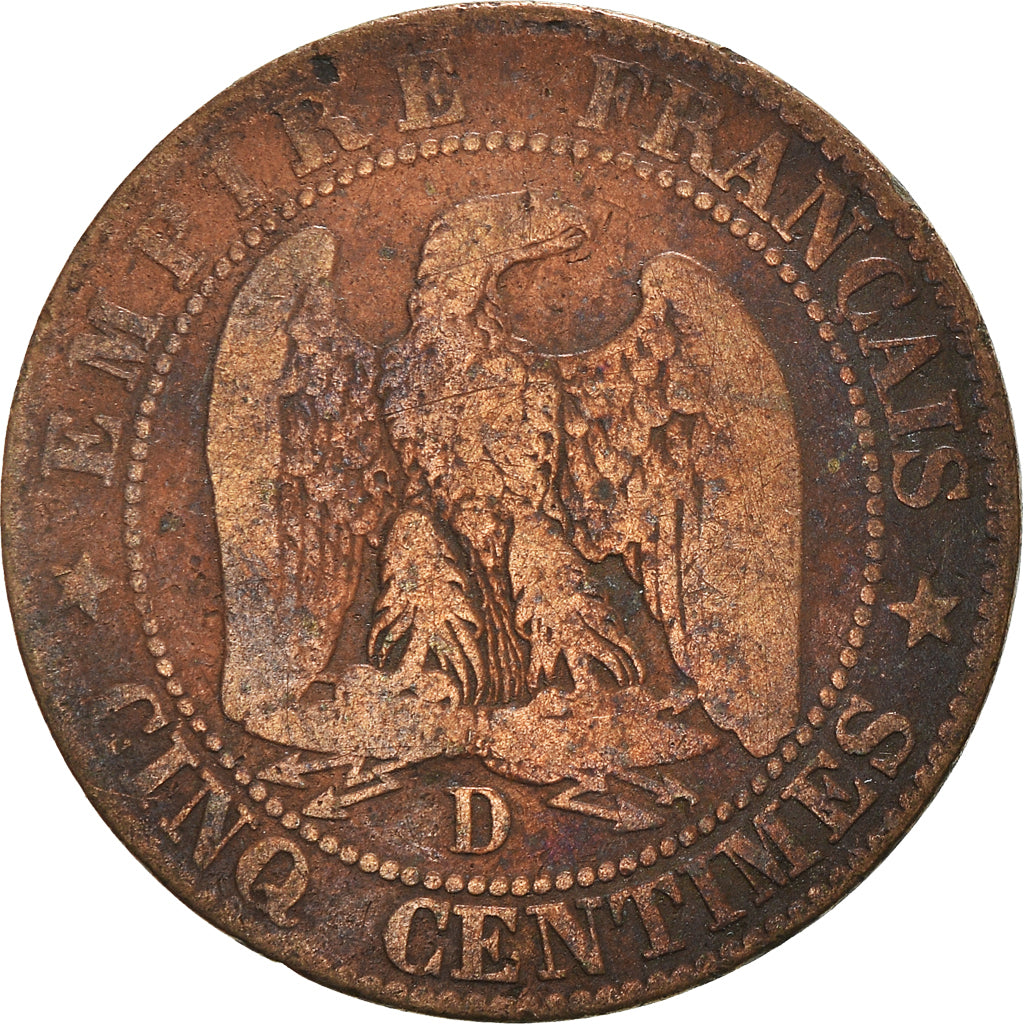 Moneta, Francia, 5 Centimes, 1854