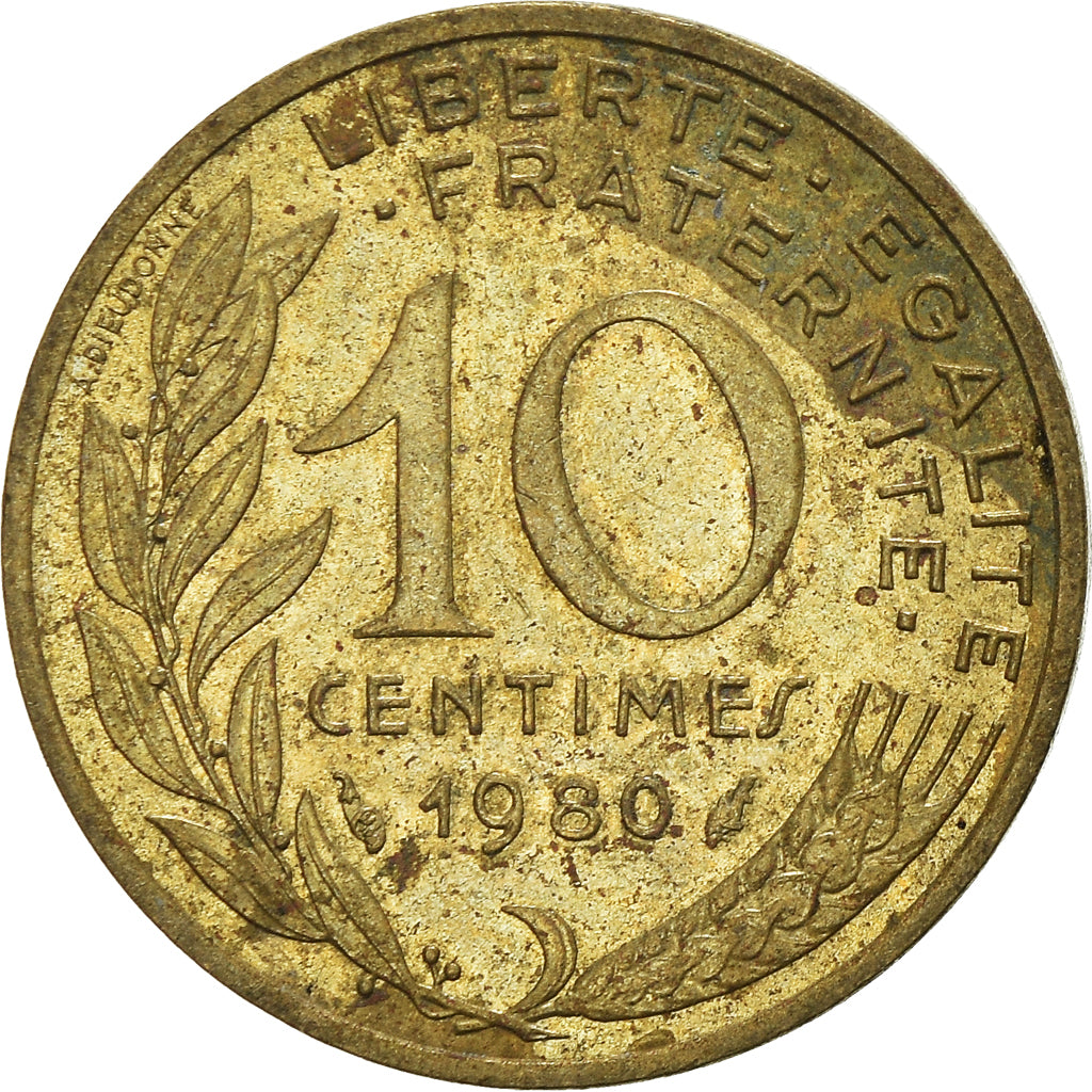 Coin, France, 10 Centimes, 1980