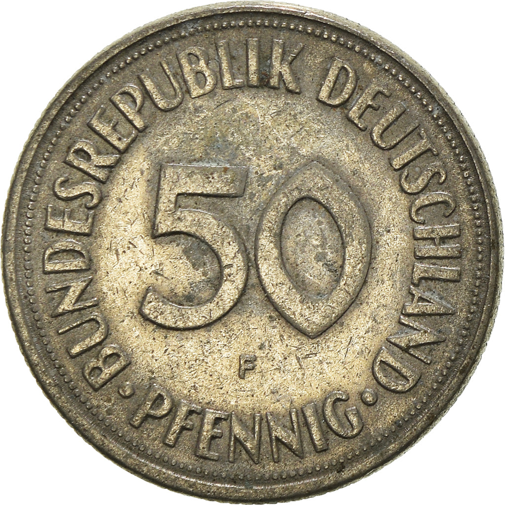 Moneda, ALEMANIA - REPÚBLICA FEDERAL, 50 Pfennig, 1970