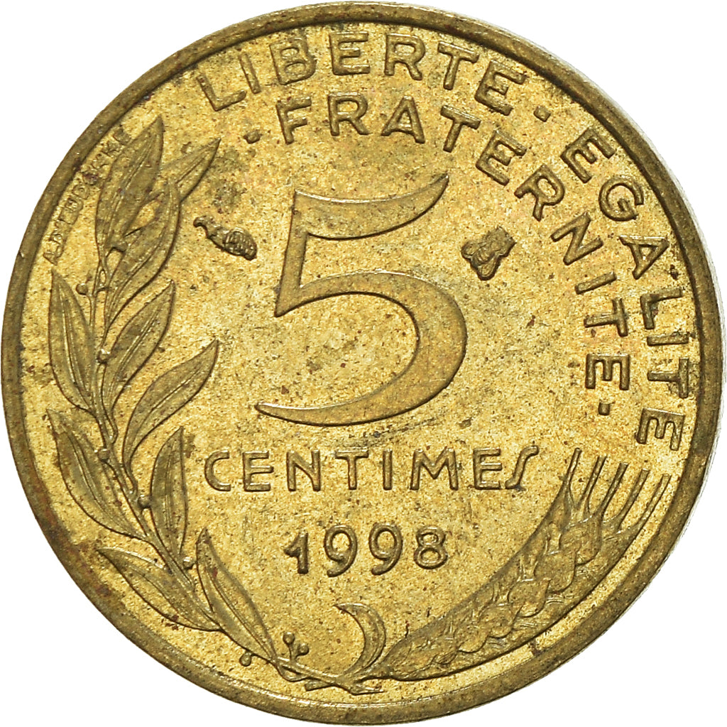Moneta, Francia, 5 Centimes, 1998