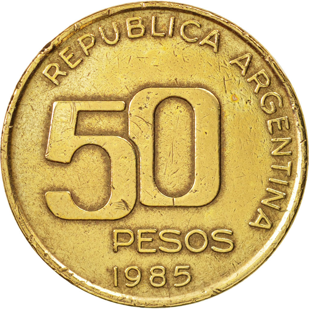 Argentina, 50 Pesos, 1985, EF(40-45), Aluminum-Bronze, KM:94