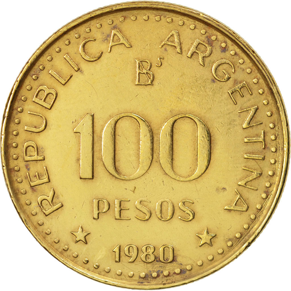 Argentina, 100 Pesos, 1980, EF(40-45), Aluminum-Bronze, KM:85