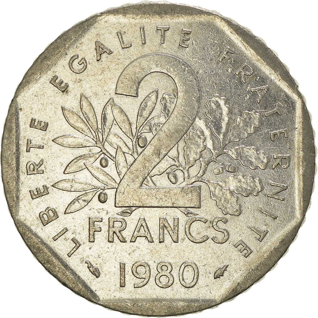 Coin, France, 2 Francs, 1980