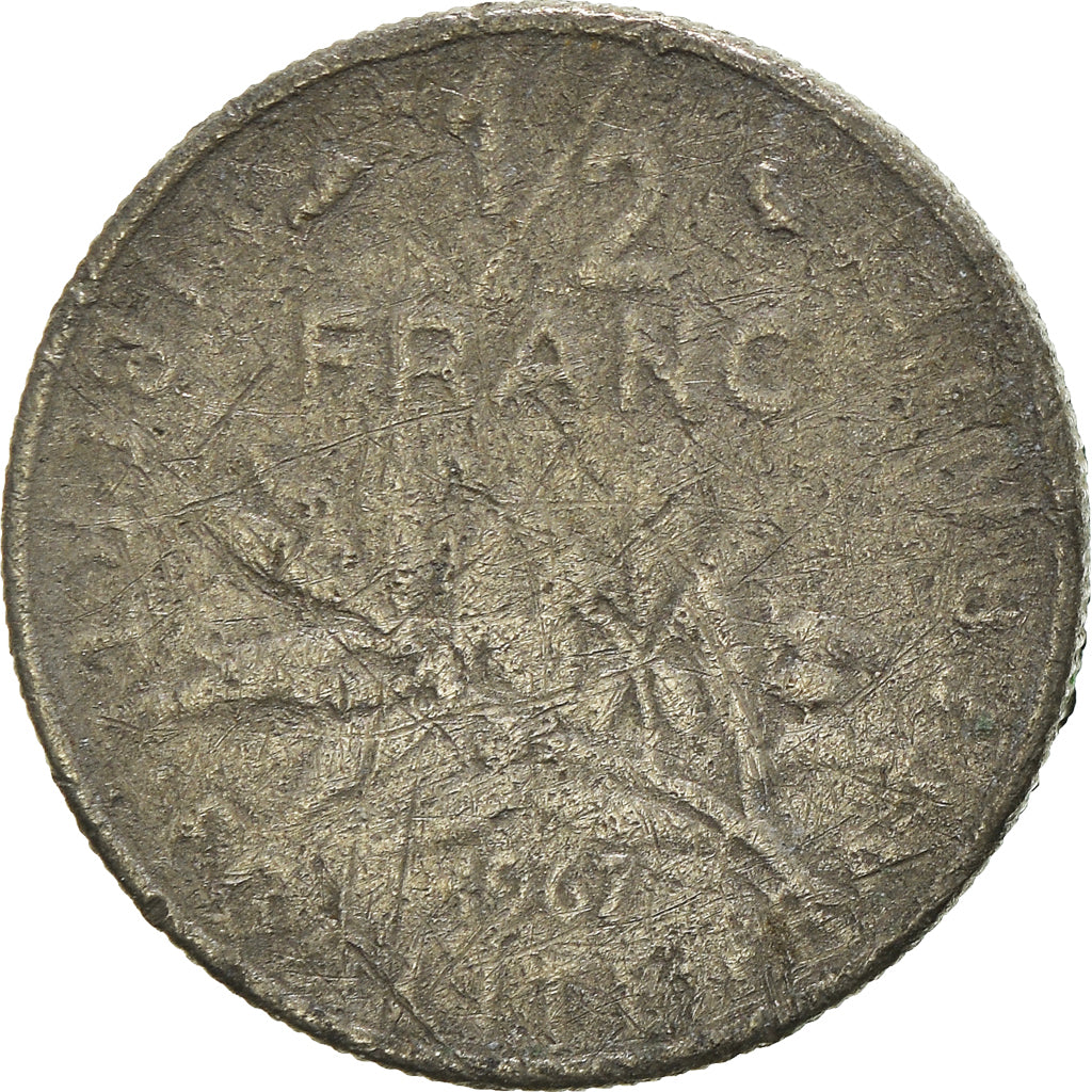 Münze, Frankreich, 1/2 Franc, 1967