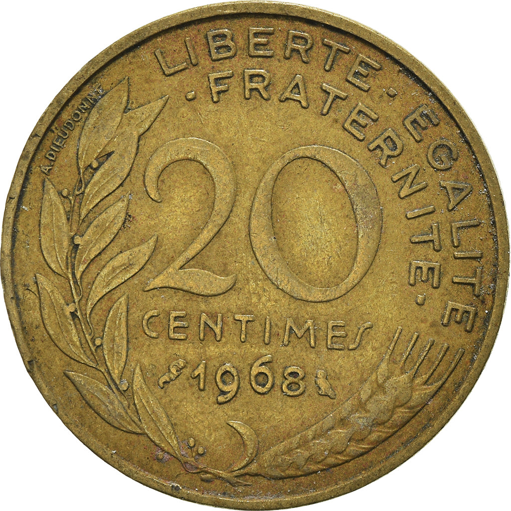 Moneta, Francia, 20 Centimes, 1968