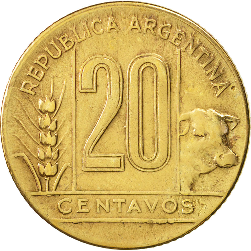 Argentina, 20 Centavos, 1949, EF(40-45), Aluminum-Bronze, KM:42