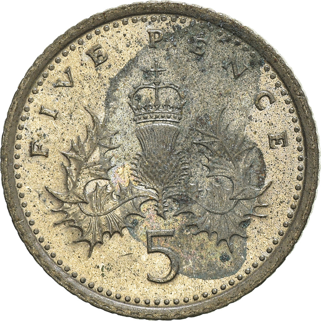 Moneda, Gran Bretaña, 5 Pence, 1992