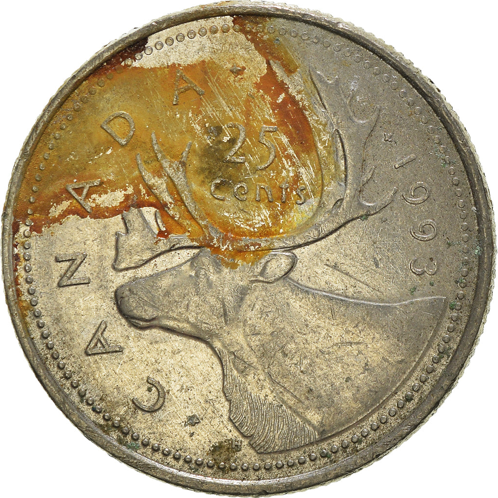 Moneta, Canada, 25 Cents, 1993