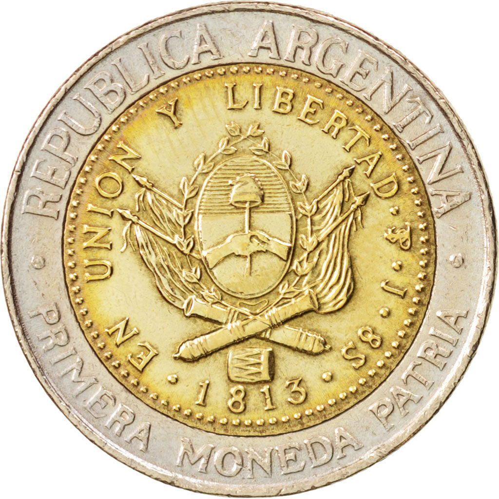 Coin, Argentina, Peso, 1996, AU(55-58), Bi-Metallic, KM:112.1