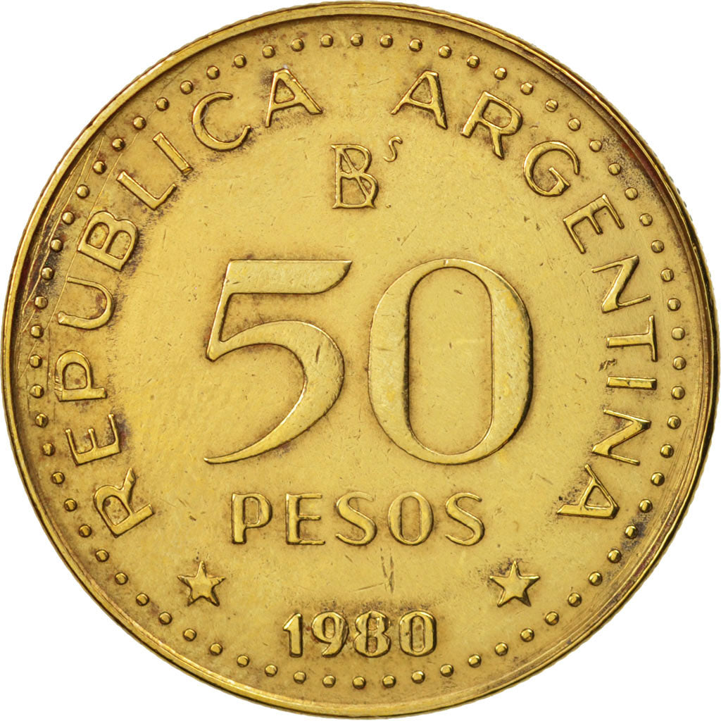Argentine, 50 Pesos, 1980, TTB+, Brass Clad Steel, KM:83a