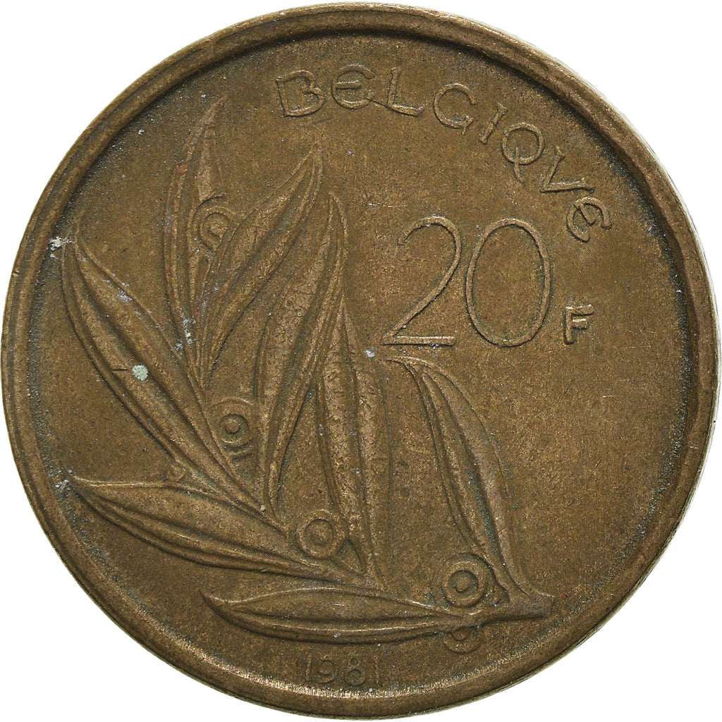 Münze, Belgien, 20 Francs, 20 Frank, 1981