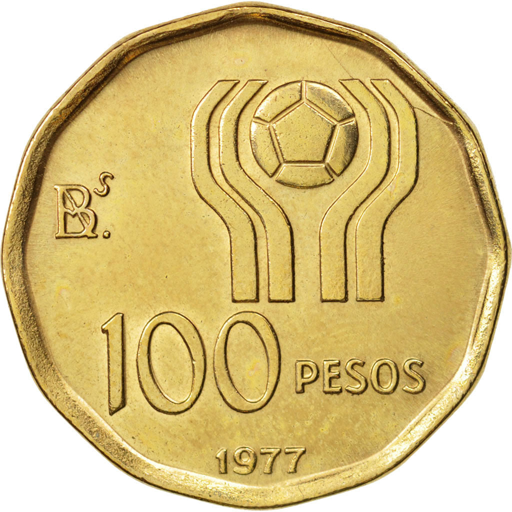 Argentina, 100 Pesos, 1977, AU(55-58), Aluminum-Bronze, KM:77