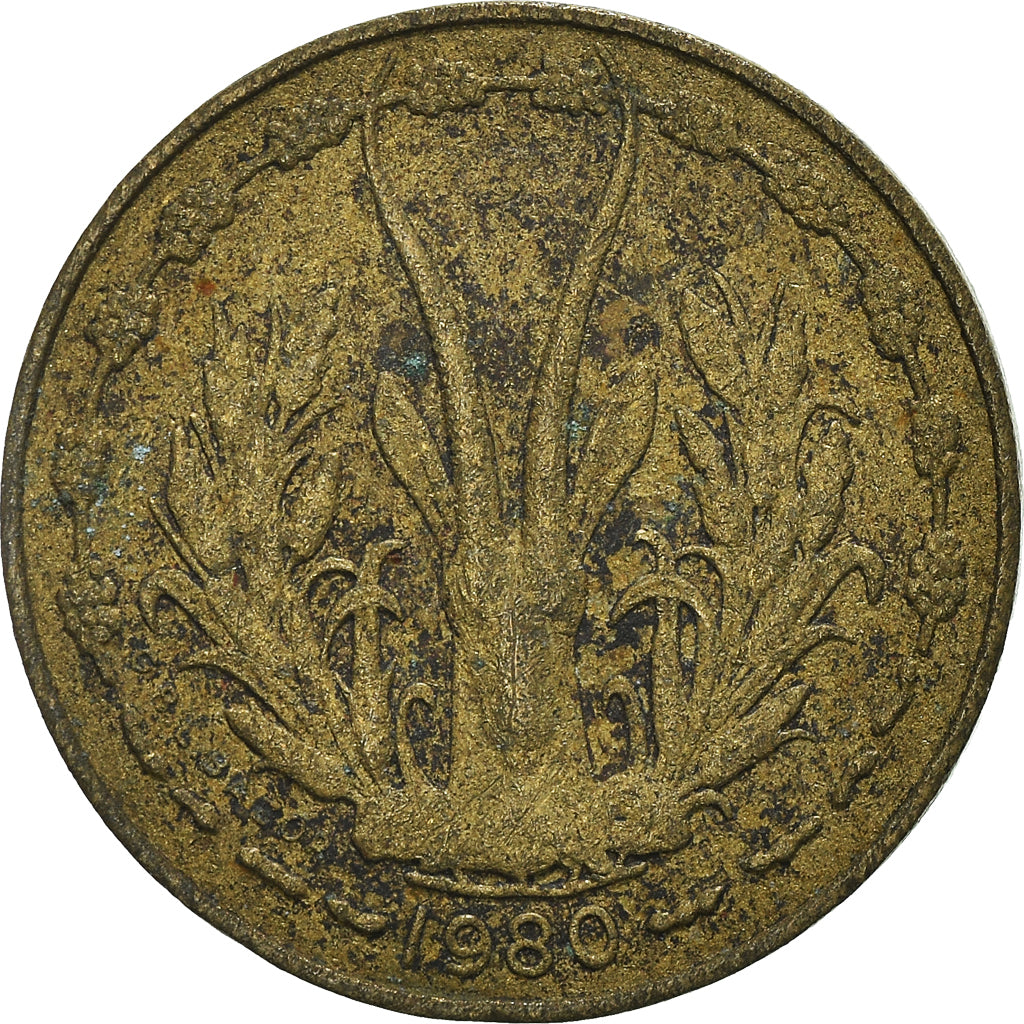 Münze, West African States, 5 Francs, 1980