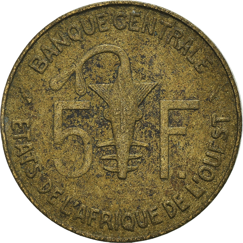 Münze, West African States, 5 Francs, 1980