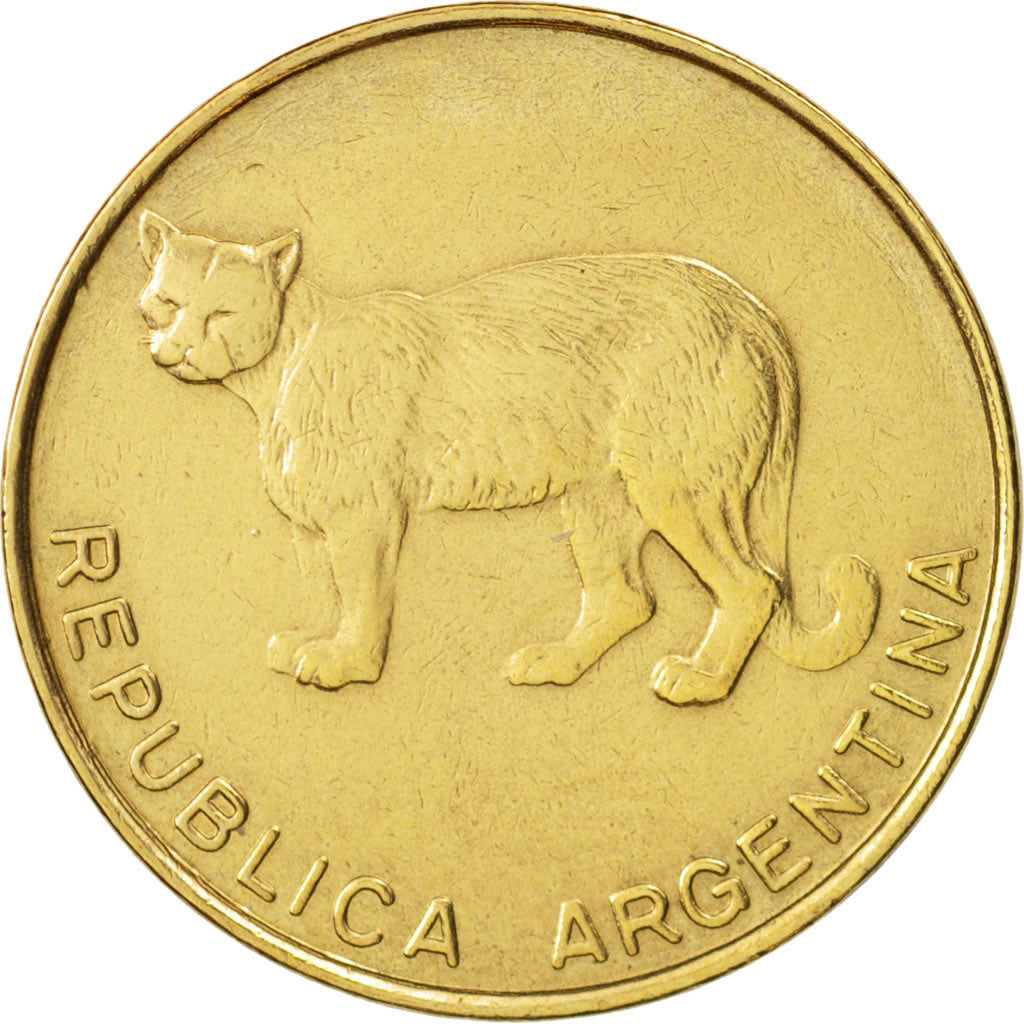 Argentina, 5 Centavos, 1986, AU(55-58), Brass, KM:97.2