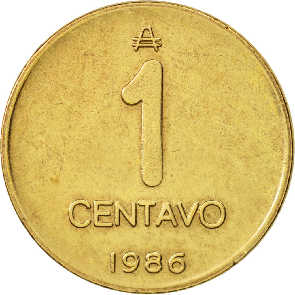 Coin, Argentina, Centavo, 1986, AU(55-58), Brass, KM:96.2