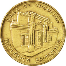 Coin, Argentina, 10 Pesos, 1985, AU(55-58), Brass, KM:93