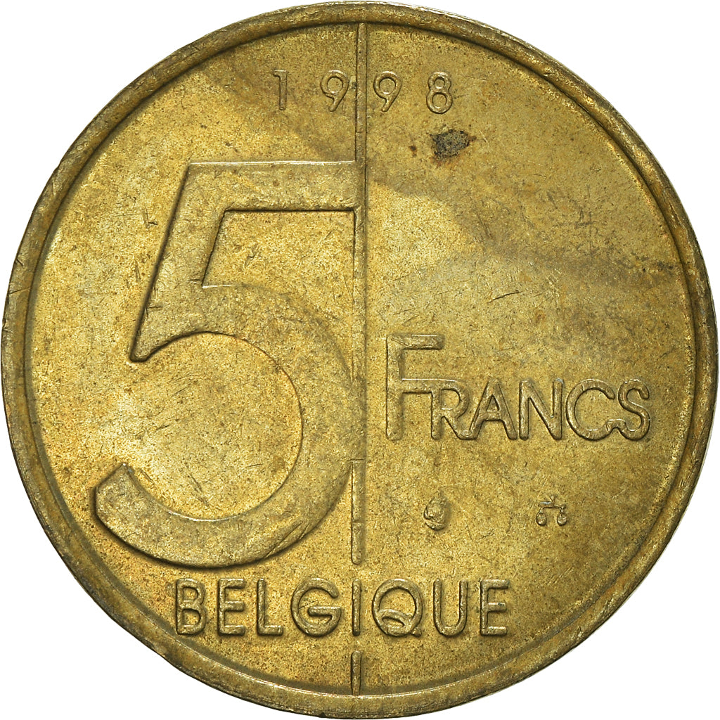 Münze, Belgien, 5 Francs, 5 Frank, 1998