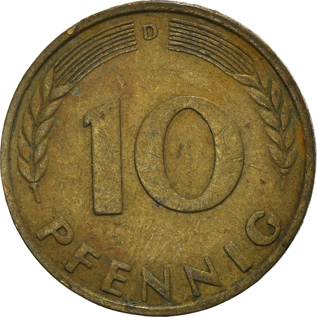 Moeda, ALEMANHA - REPÚBLICA FEDERAL, 10 Pfennig, 1950