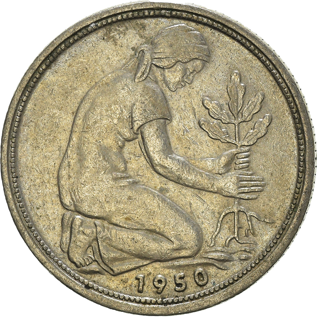 Coin, GERMANY - FEDERAL REPUBLIC, 50 Pfennig, 1950