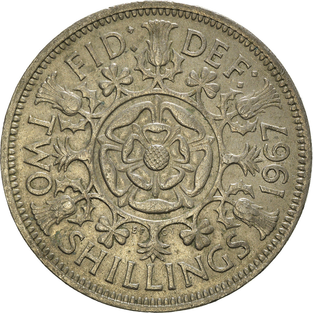 Monnaie, Grande-Bretagne, Florin, Two Shillings, 1967