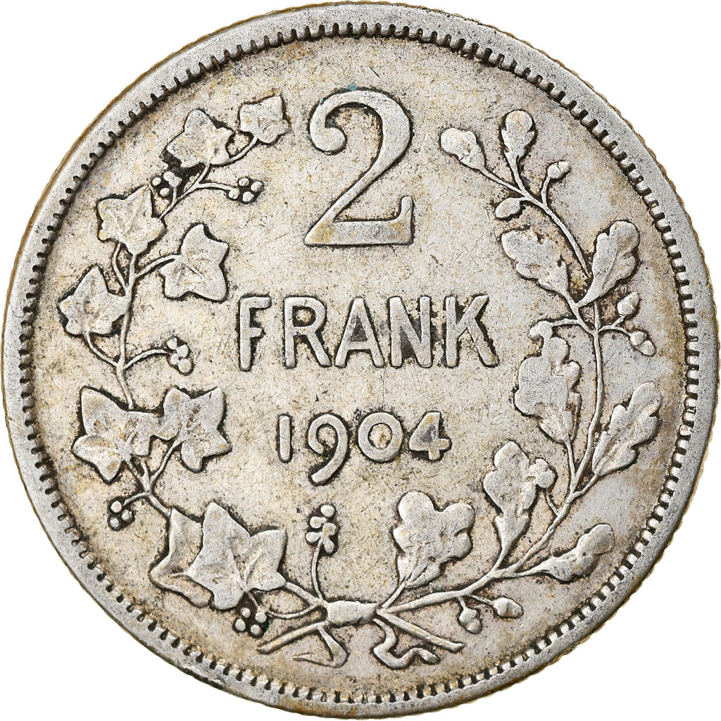 Coin, Belgium, 2 Francs, 2 Frank, 1904, VF(20-25), Silver, KM:59