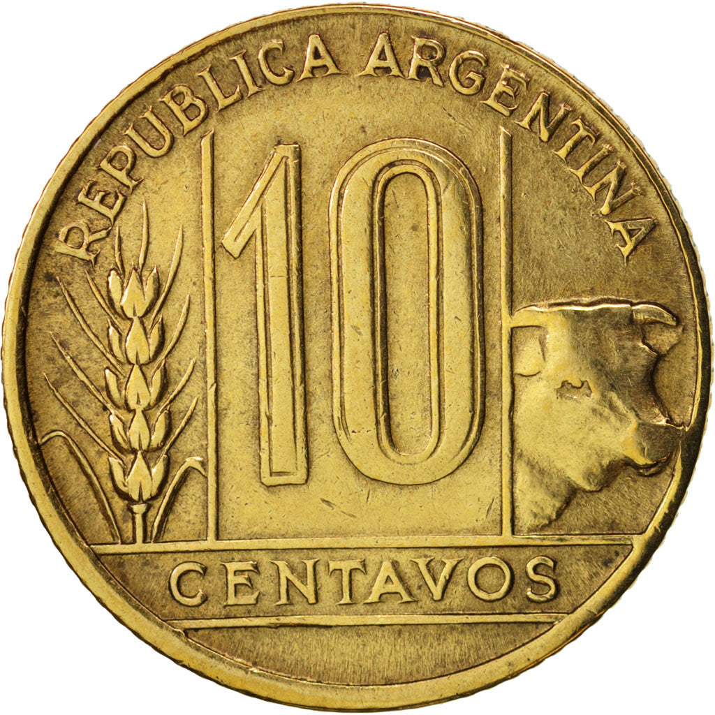 Argentina, 10 Centavos, 1949, EF(40-45), Aluminum-Bronze, KM:41