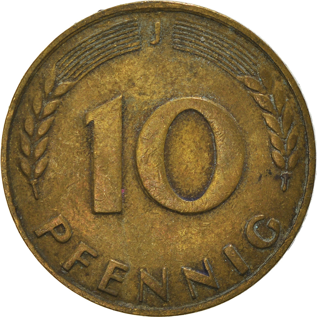 Moneda, ALEMANIA - REPÚBLICA FEDERAL, 10 Pfennig, 1949
